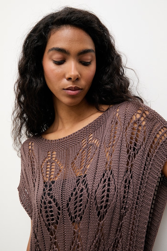 Answear.LAB sukienka plażowa damska 2510529 brązowy