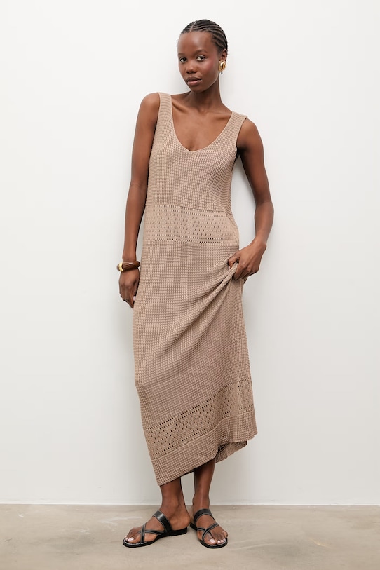 Answear.LAB plážové šaty dámske béžová 2510526