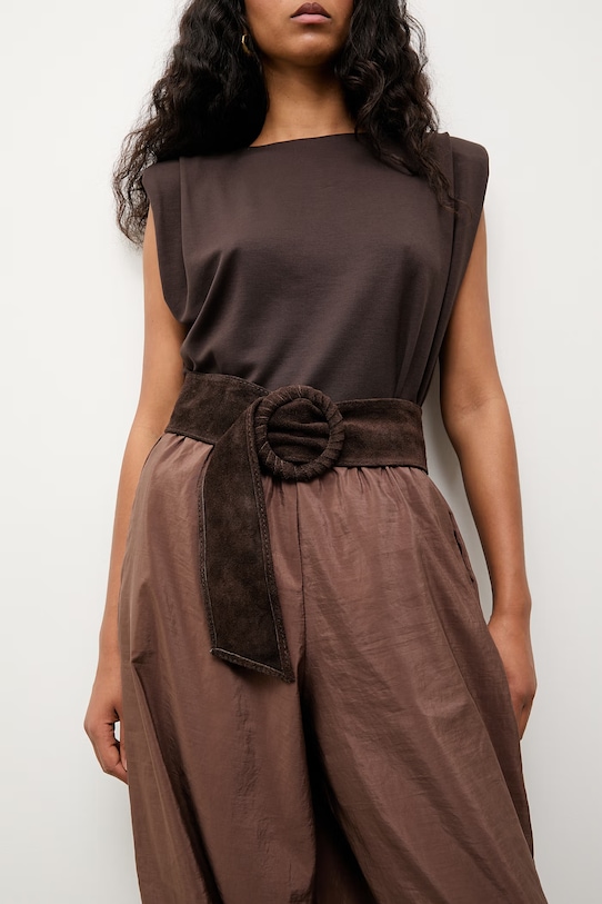 Answear.LAB pasek damski zamszowy brązowy WS26-PAD023