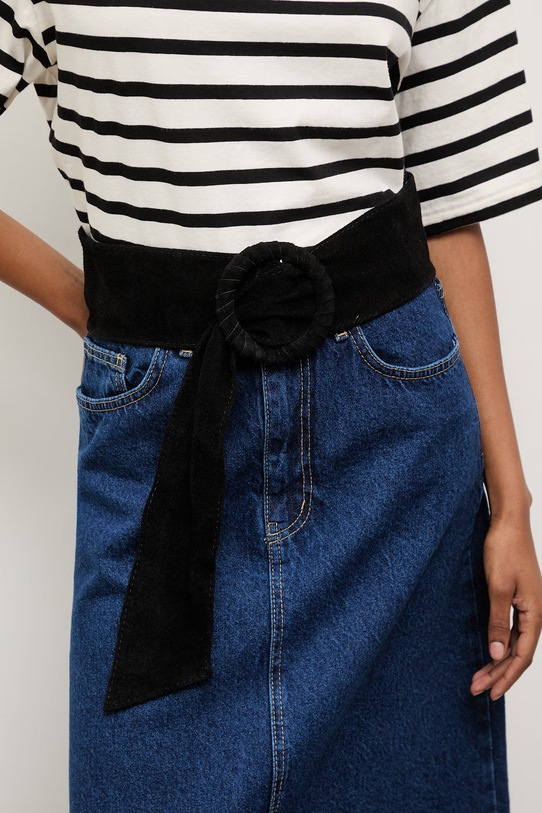 Answear.LAB pasek damski zamszowy czarny WS26-PAD023