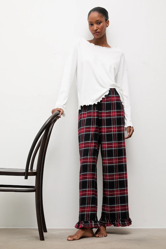 Answear.LAB piżama bawełniana bawełna czerwony WS26-PJD001