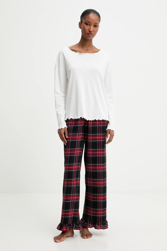 Answear.LAB piżama bawełniana WS26-PJD001 czerwony