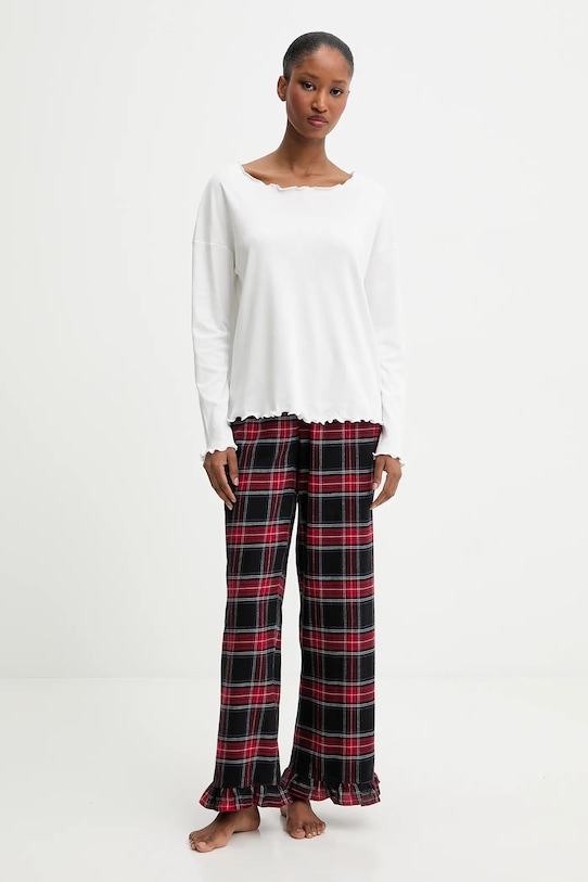 Answear.LAB piżama bawełniana WS26-PJD001 czerwony