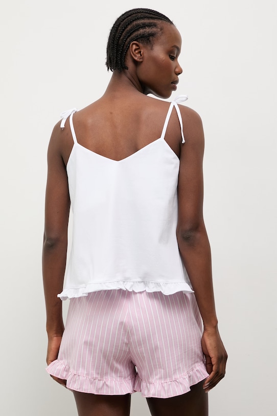 Answear.LAB Dvoudílné pyžamo dámské s bavlnou biały top + dół paski růžová WS26