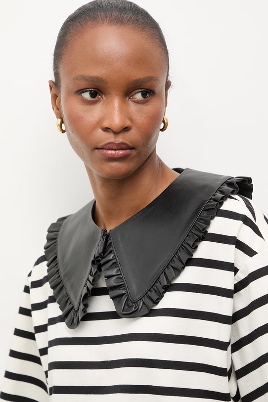 Answear.LAB Kołnierzyk ozdobny damski skórzany ARIN czarny WS26-SAD008