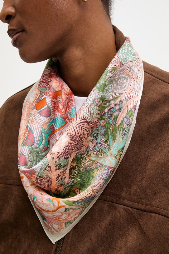 Answear.LAB apaszka jedwabna z kolekcji Unscripted 124.flk pomarańczowy