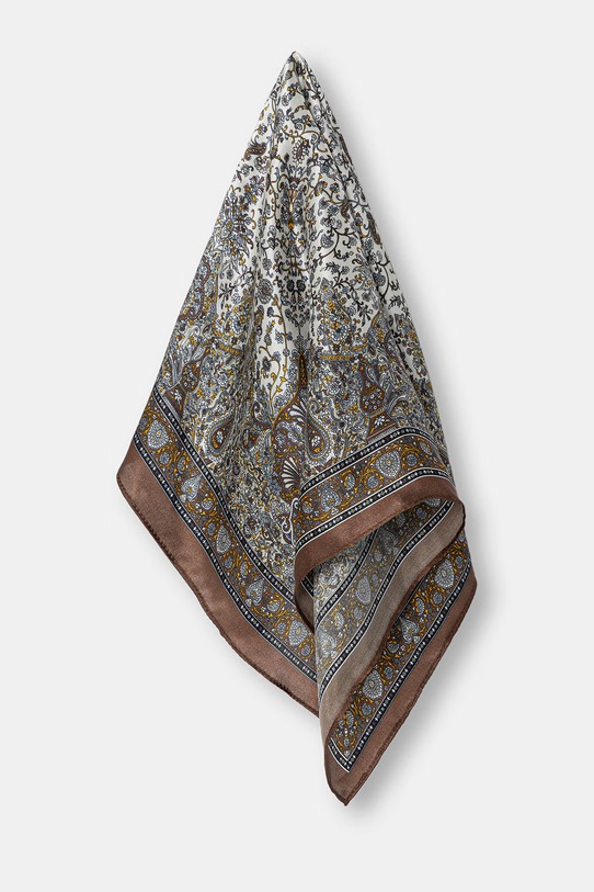 Answear.LAB apaszka jedwabna z kolekcji Unscripted 126.flk brązowy WS26