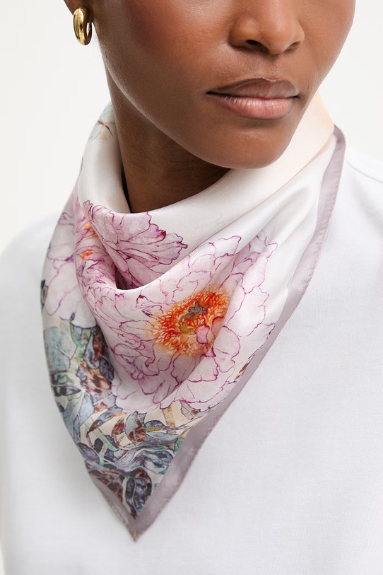 Answear.LAB apaszka jedwabna z kolekcji Unscripted tkanina różowy 130.flk