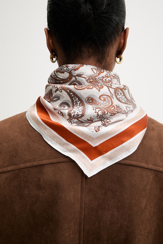 Answear.LAB apaszka jedwabna z kolekcji Unscripted 132.flk pomarańczowy