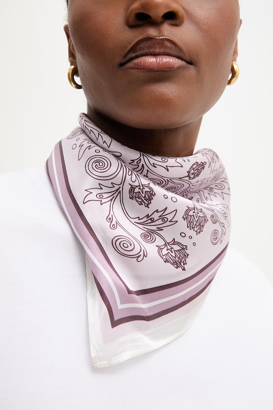 Answear.LAB apaszka jedwabna tkanina fioletowy lab.ost.cjk