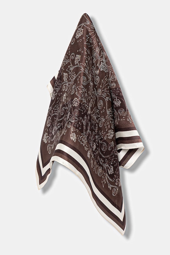 Akcesoria Answear.LAB apaszka jedwabna lab.ost.cjk brązowy