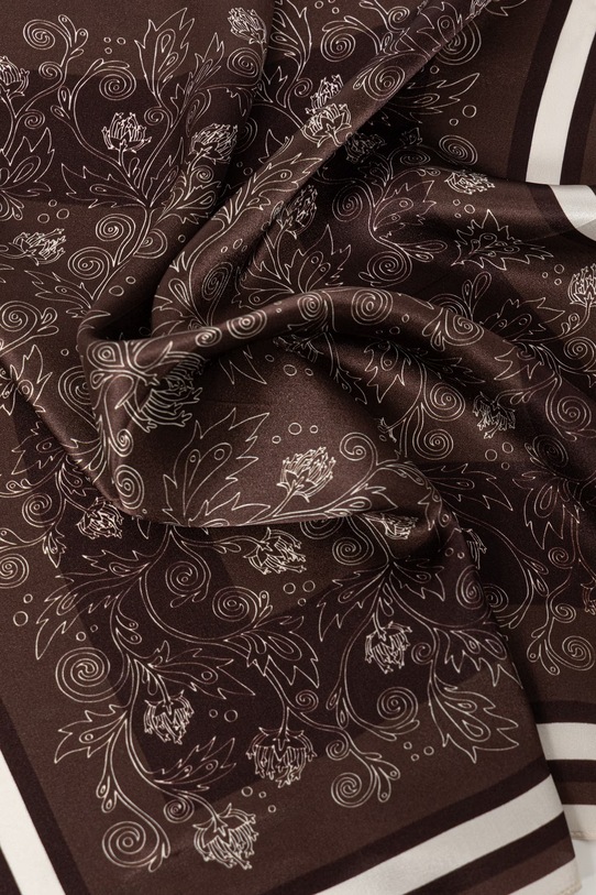 Answear.LAB apaszka jedwabna brązowy lab.ost.cjk