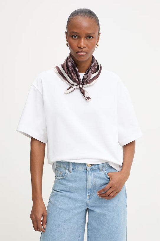 Answear.LAB apaszka jedwabna lab.ost.cjk brązowy