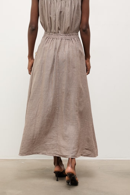 Odzież Answear.LAB spódnica lniana WS26-SDD006 beżowy