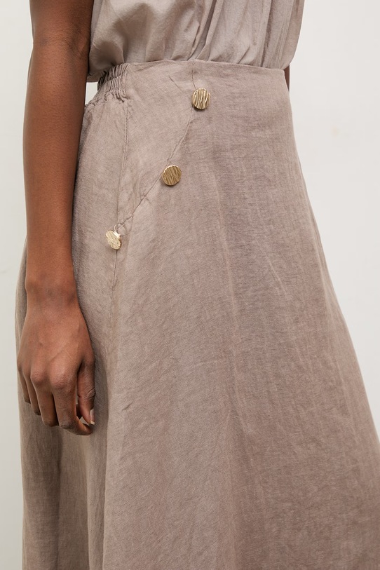 Answear.LAB spódnica lniana beżowy WS26-SDD006