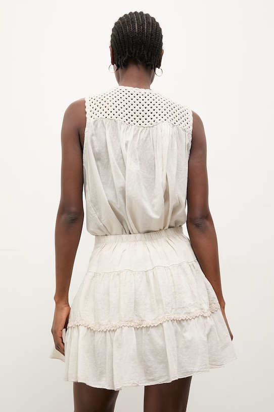 Odzież Answear.LAB spódnica lniana WS26-SDD007 beżowy