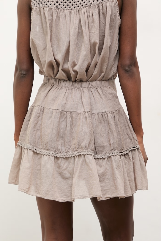 Odzież Answear.LAB spódnica lniana WS26-SDD007 beżowy