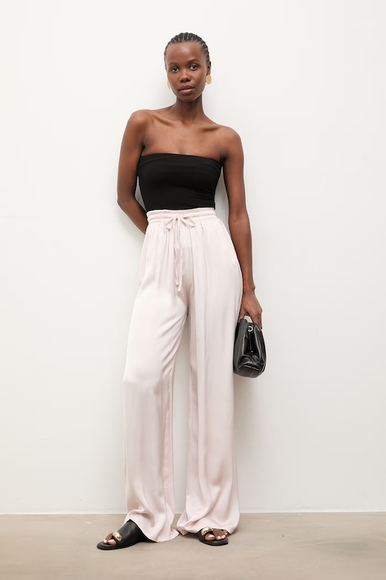 Answear.LAB spodnie damskie z wiskozy WS26-SDD008 beżowy WS26