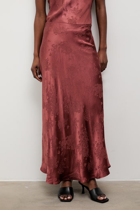 Answear.LAB spódnica z dodatkiem lnu pomarańczowy G1151039.hak