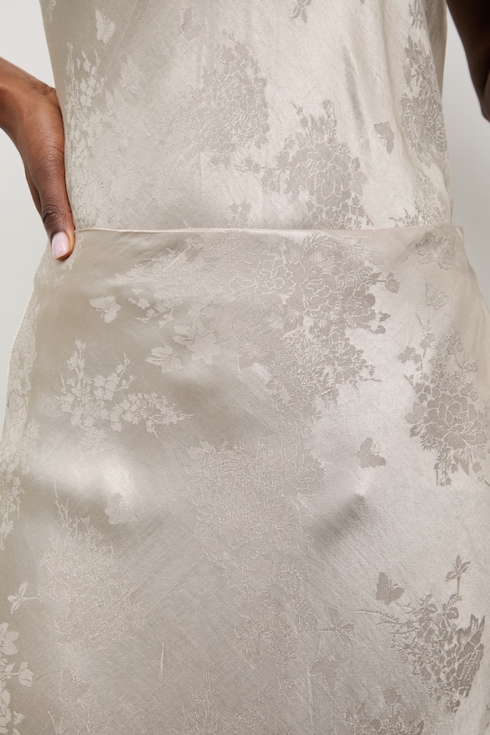 Answear.LAB spódnica z dodatkiem lnu beżowy G1151039.hak