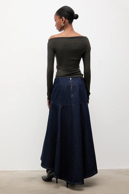 Odzież Answear.LAB spódnica jeansowa 2096.tok granatowy