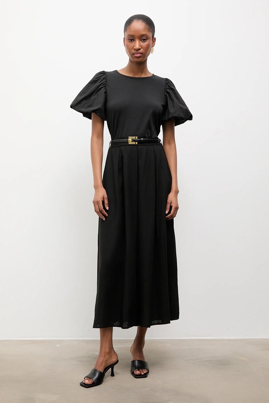 Λινή φούστα Answear.LAB WS26-SDD015 μαύρο WS26