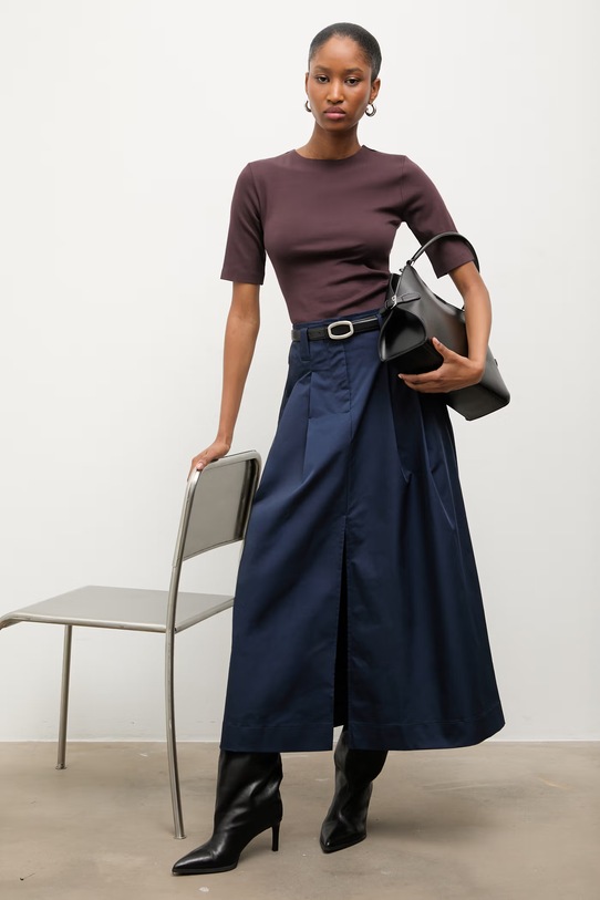 Answear.LAB spódnica 661792.hak granatowy WS26