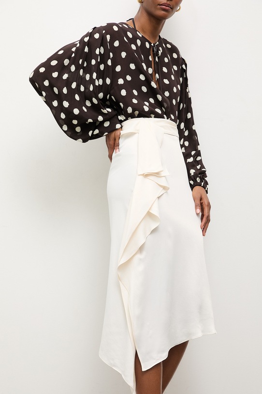 Answear.LAB spódnica asymetryczna beżowy WS26-SDD019