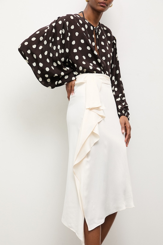 Answear.LAB spódnica asymetryczna beżowy WS26-SDD019