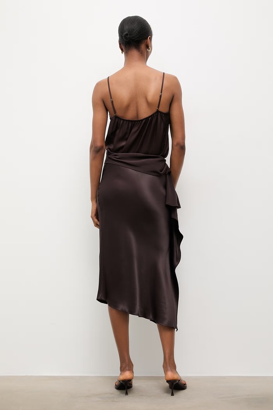 Odzież Answear.LAB spódnica asymetryczna WS26-SDD019 brązowy