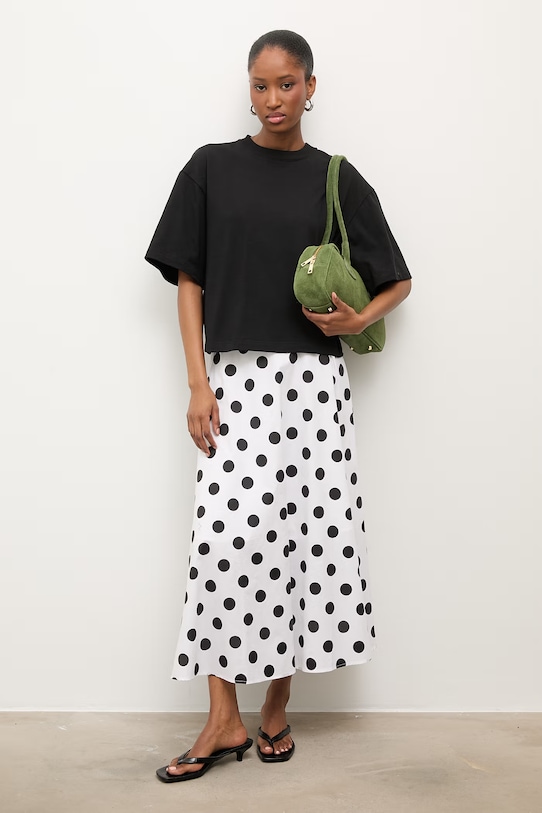 Answear.LAB spódnica bawełniana WS26-SDD021 biały WS26