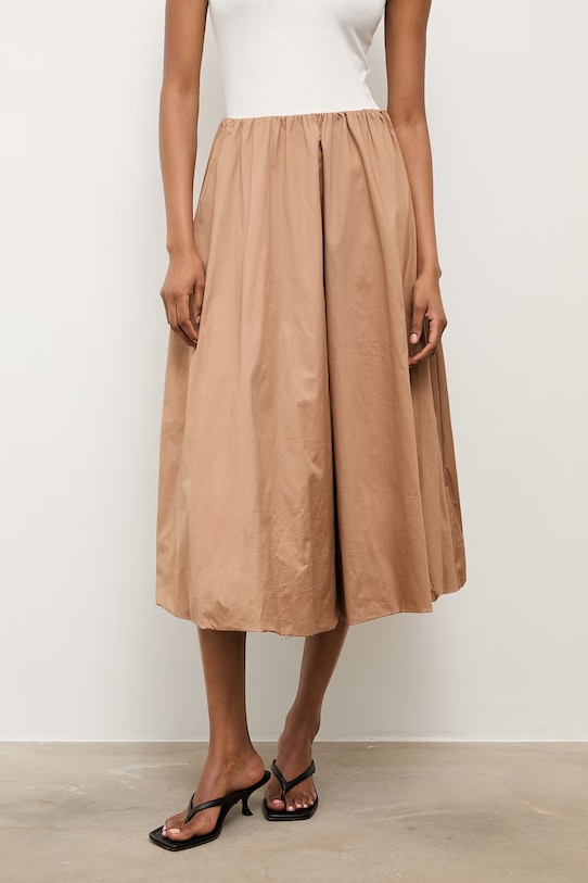 Answear.LAB spódnica bombka bawełniana WS26-SDD026 brązowy WS26