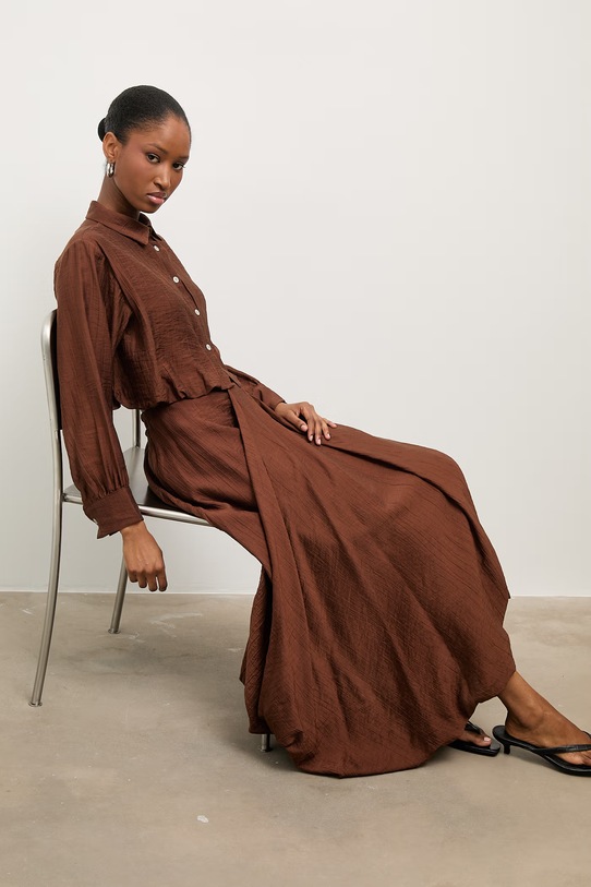 Answear.LAB spódnica bombka brązowy WS26-SDD027