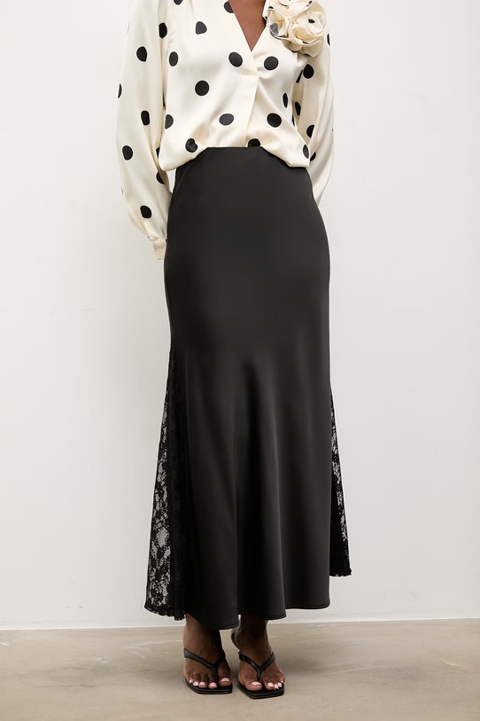 Answear.LAB spódnica z elastanem czarny ck08530.fak