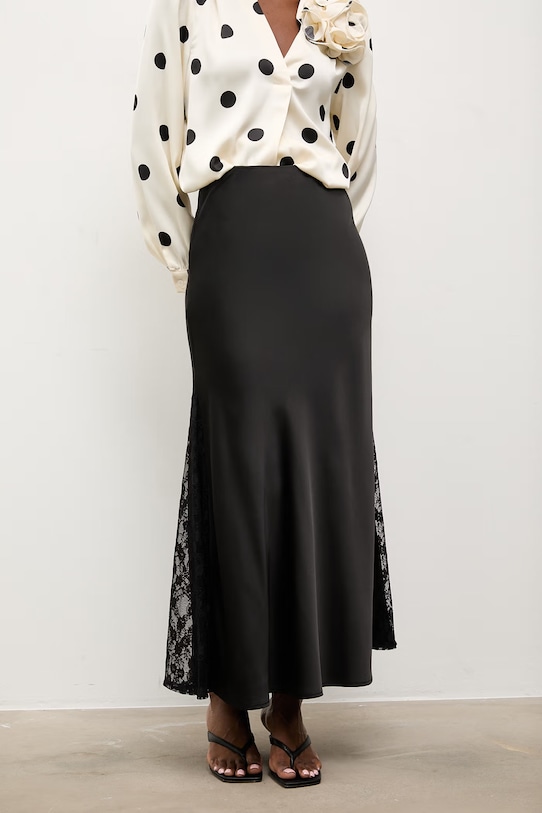 Answear.LAB spódnica z elastanem czarny ck08530.fak