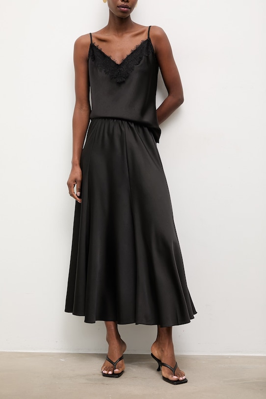 Answear.LAB spódnica z elastanem czarny ck08152-3.fak