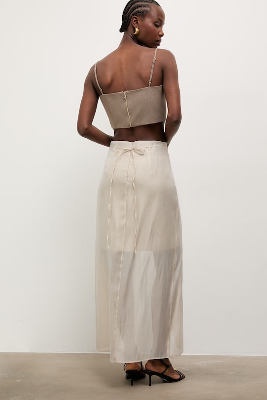 Oblačila Answear.LAB krilo z viskozo ET0624 bež