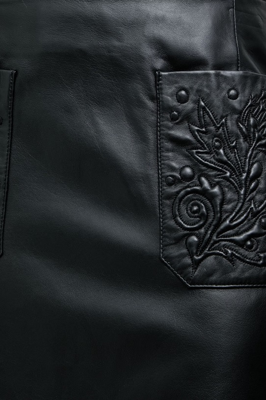 Answear.LAB юбка из кожи с коллекции Unscripted чёрный ANNIE