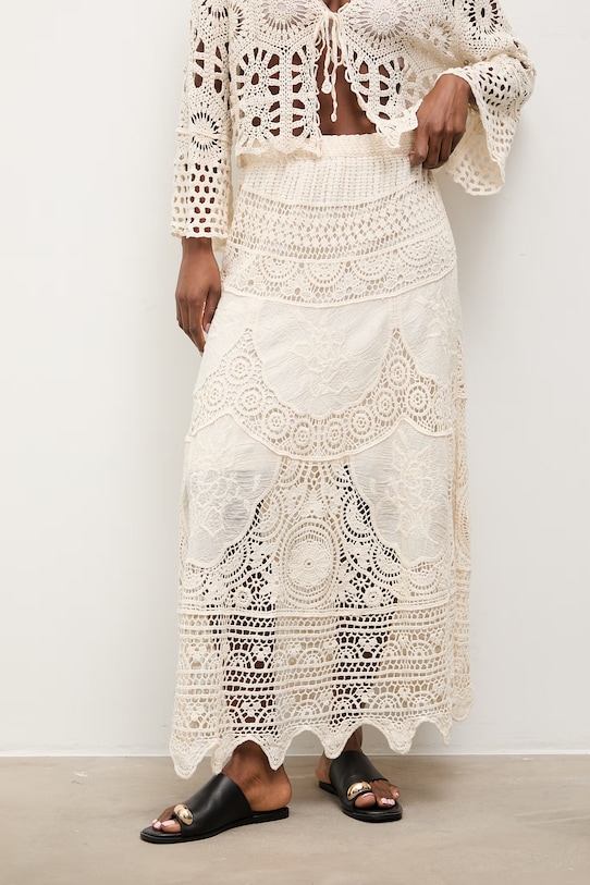 Answear.LAB spódnica bawełniana LU5580.fak beżowy WS26