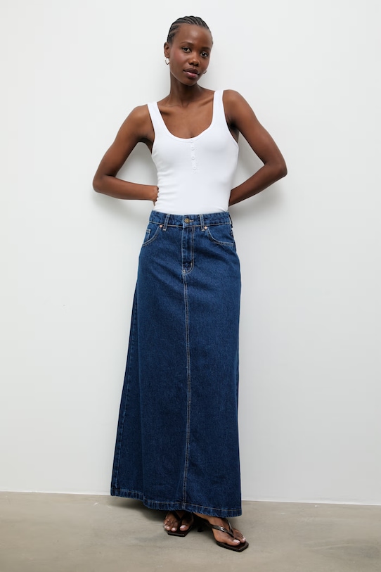 Answear.LAB spódnica jeansowa granatowy 3039.tok