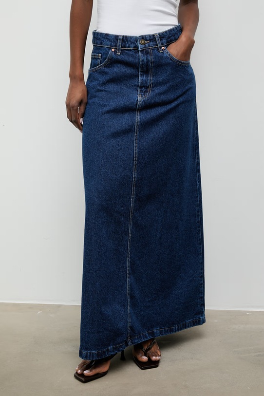 Answear.LAB sukňa rifľová 3039.tok tmavomodrá WS26