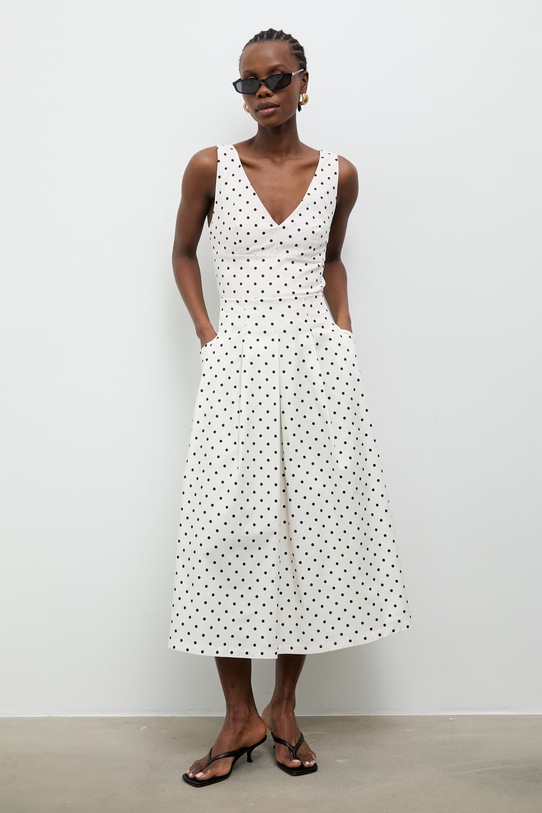 Answear.LAB spódnica plisowana bawełniana z elastanem 95119.iak beżowy WS26