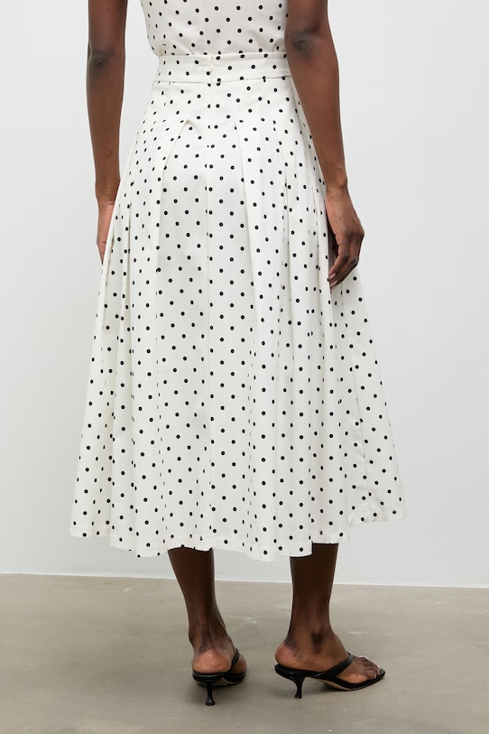 Odzież Answear.LAB spódnica plisowana bawełniana z elastanem 95119.iak beżowy