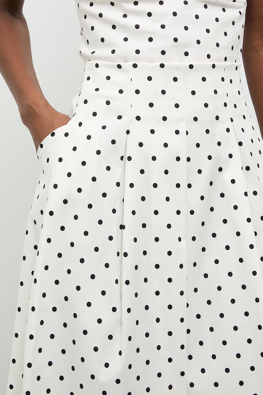 Answear.LAB spódnica plisowana bawełniana z elastanem beżowy 95119.iak