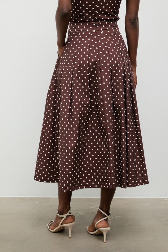 Odzież Answear.LAB spódnica plisowana bawełniana z elastanem 95119.iak brązowy