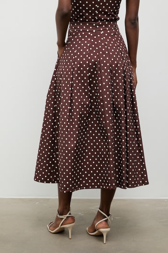 Odzież Answear.LAB spódnica plisowana bawełniana z elastanem 95119.iak brązowy