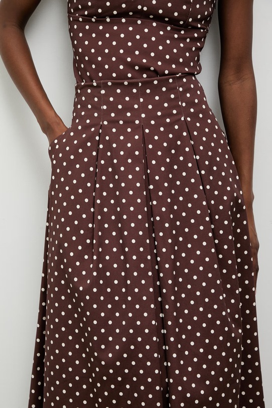 Answear.LAB spódnica plisowana bawełniana z elastanem brązowy 95119.iak