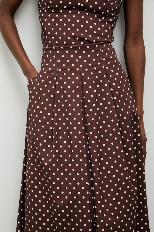 Answear.LAB spódnica plisowana bawełniana z elastanem brązowy 95119.iak