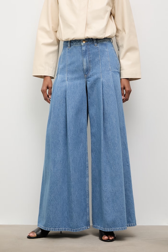 Answear.LAB jeansy wide leg damskie niebieski WS26-SJD006