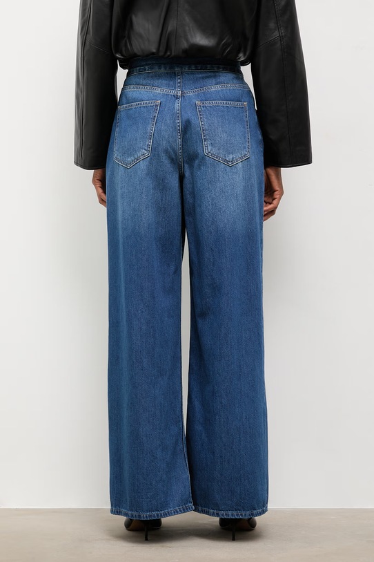 Odzież Answear.LAB jeansy wide leg damskie WS26-SJD008 granatowy